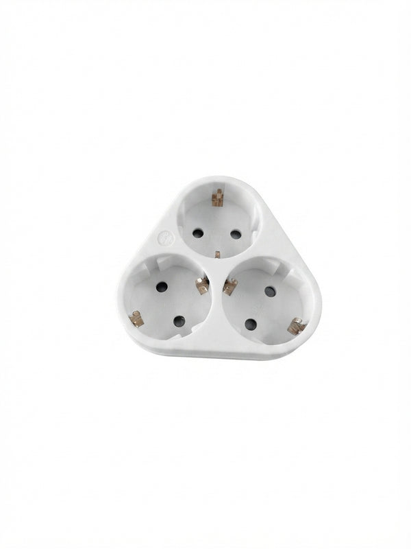 Adaptor triplu priza electrica in forma de triunghi Benson Electric – 3 Schuko, max 3.500 W, alb