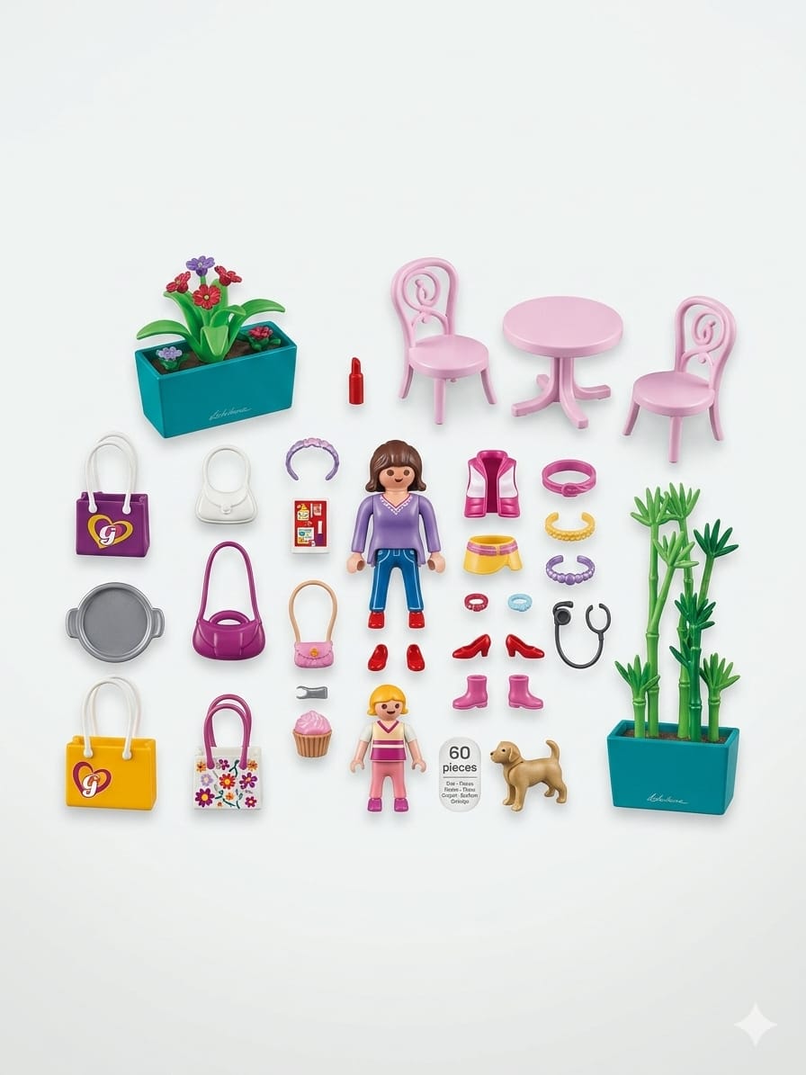 Set playmobil 70593 city life fashion store - jucarie interactiva cu 60 accesorii si figurine