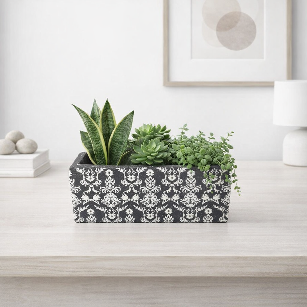 Jardiniera decorativa din ceramica, 20x9x10 cm, Ghihada
