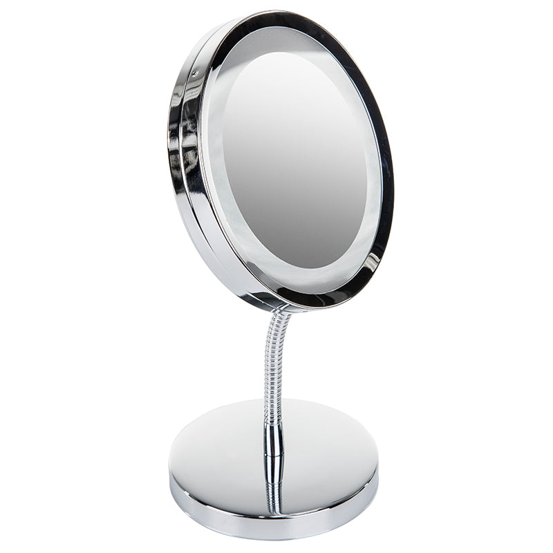 Oglinda de machiaj cu LED marire 3x, diametru 15 cm, Adler