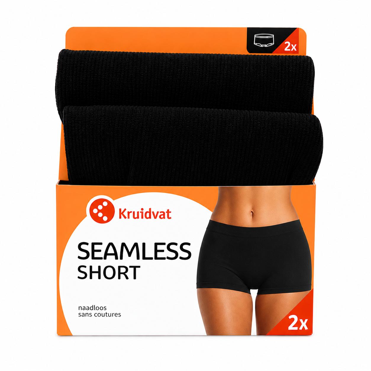 Set 2 chiloti fara cusaturi Kruidvat Seameless Short, negru