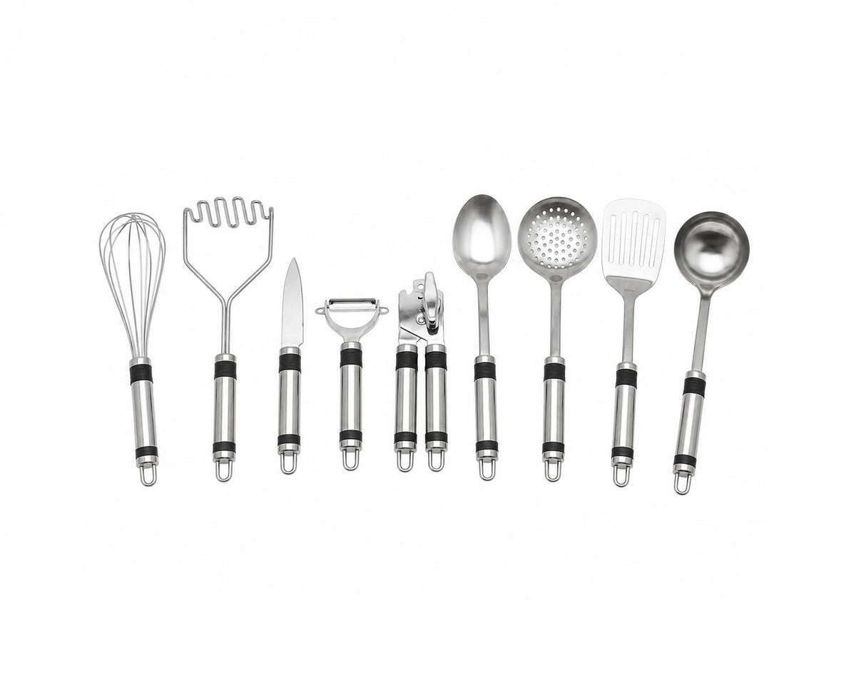 Set 9 ustensile de bucatarie din otel inoxidabil, premium, LOWENTAL