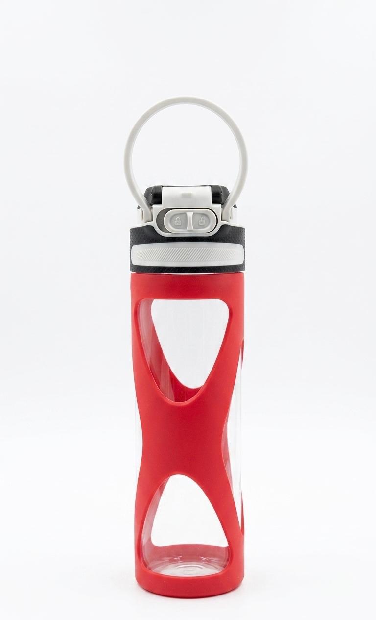 Sticlă de apă din sticlă cu protecție din silicon și capac cu blocare – 500ml, reutilizabilă, fără BPA32607