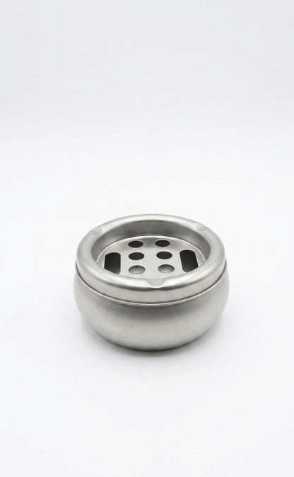 Scrumieră antivânt din inox, model rotund cu capac găurit – ideală pentru terasă, grădină și horeca