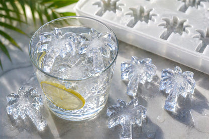 Formă de gheață silicon palmieri – tavă cuburi gheață cocktail, 10 cavități, verde