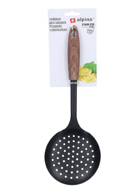 Spumieră  oțel inoxidabil și nylon 33 cm, mâner cu aspect de lemn, Alpina