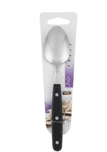 Lingura de masa Nirosta Oslo, Fackelmann – design german, maner negru ergonomic, otel inoxidabil premium