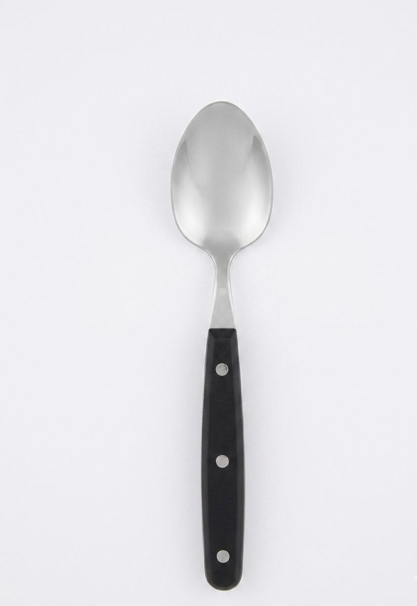 Lingura de masa Nirosta Oslo, Fackelmann – design german, maner negru ergonomic, otel inoxidabil premium