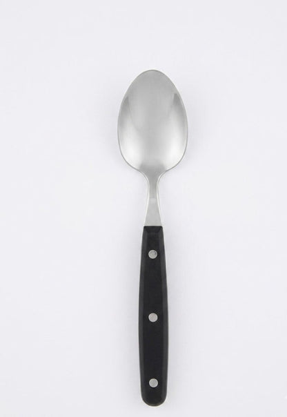 Lingura de masa Nirosta Oslo, Fackelmann – design german, maner negru ergonomic, otel inoxidabil premium