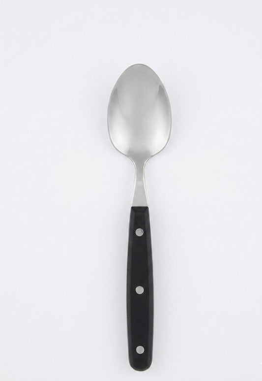 Lingura de masa Nirosta Oslo, Fackelmann – design german, maner negru ergonomic, otel inoxidabil premium