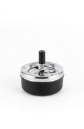 Scrumieră antivânt cu piston, metalică, neagră/argintie Blokker