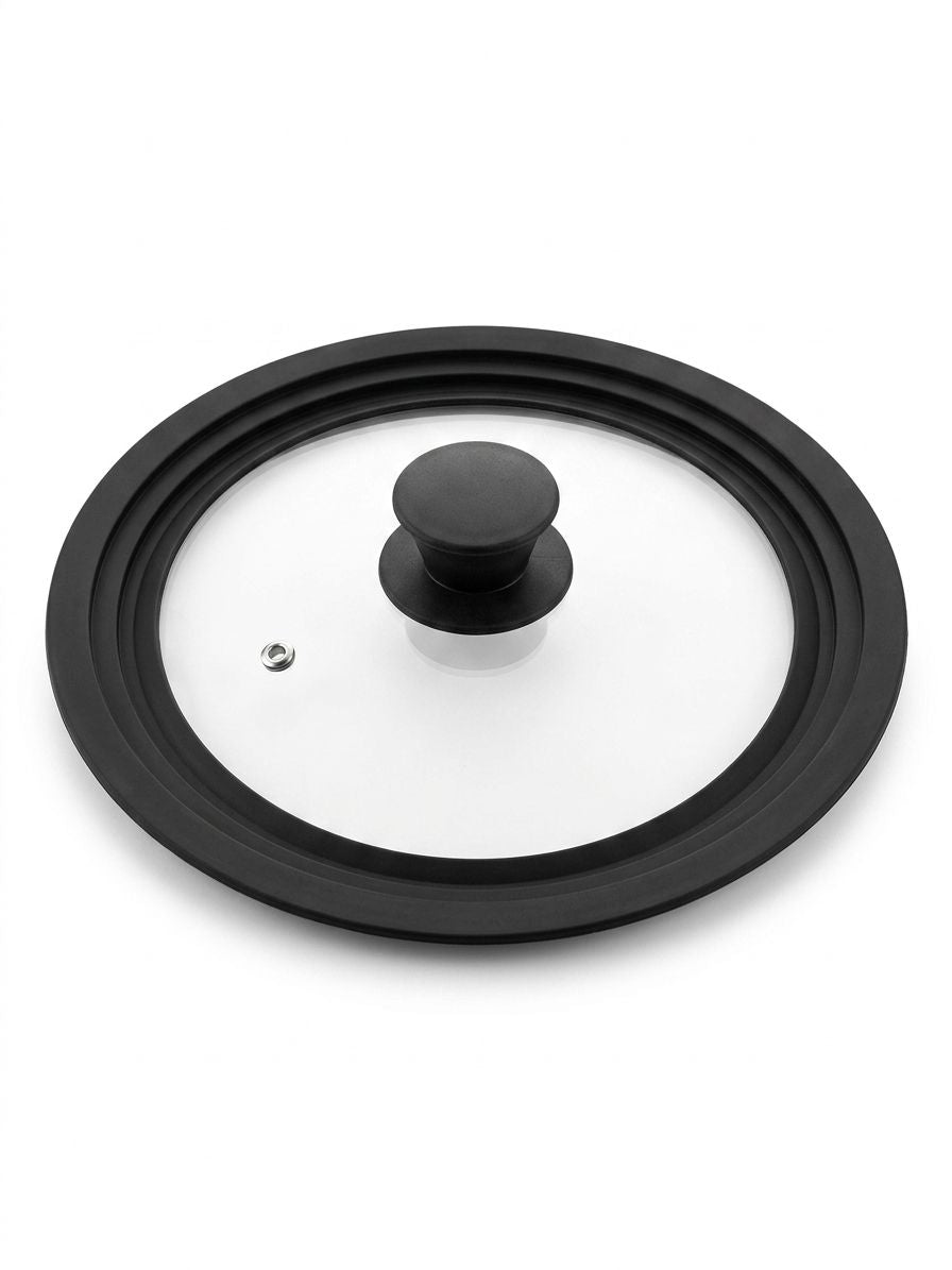 Capac din sticlă cu margine din silicon, diametru 24/26/28 cm, Alpina