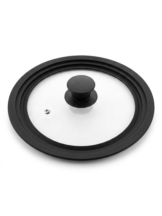 Capac din sticlă cu margine din silicon, diametru 24/26/28 cm, Alpina
