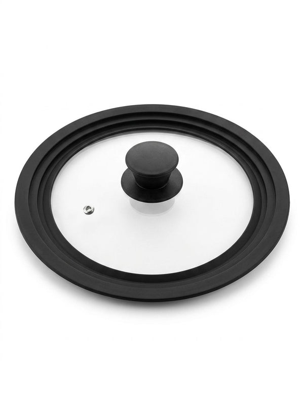 Capac din sticlă cu margine din silicon, diametru 24/26/28 cm, Alpina