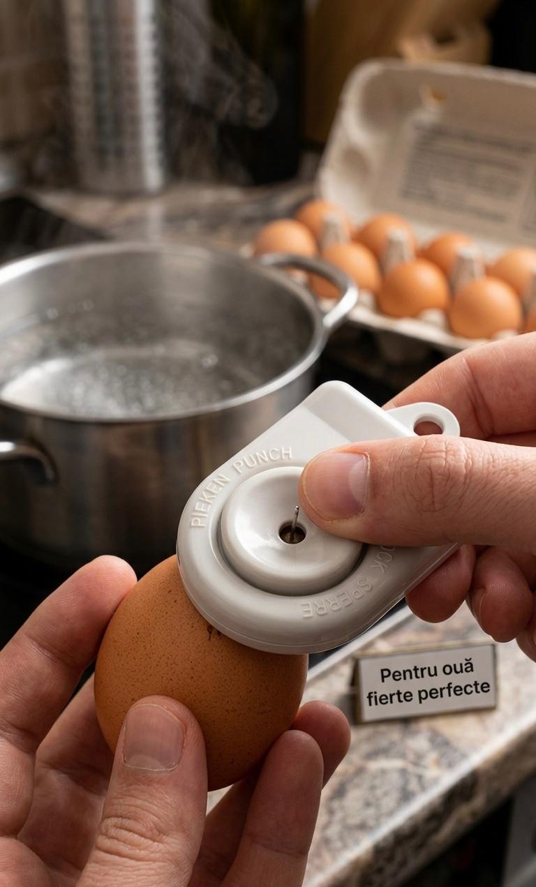 Perforator de oua din inox, dispozitiv anti-crapare Eipick