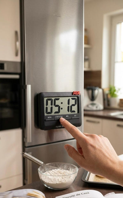 Timer digital de bucatarie ADE TD 1601 – cronometru cu magnet și ecran LCD mare
