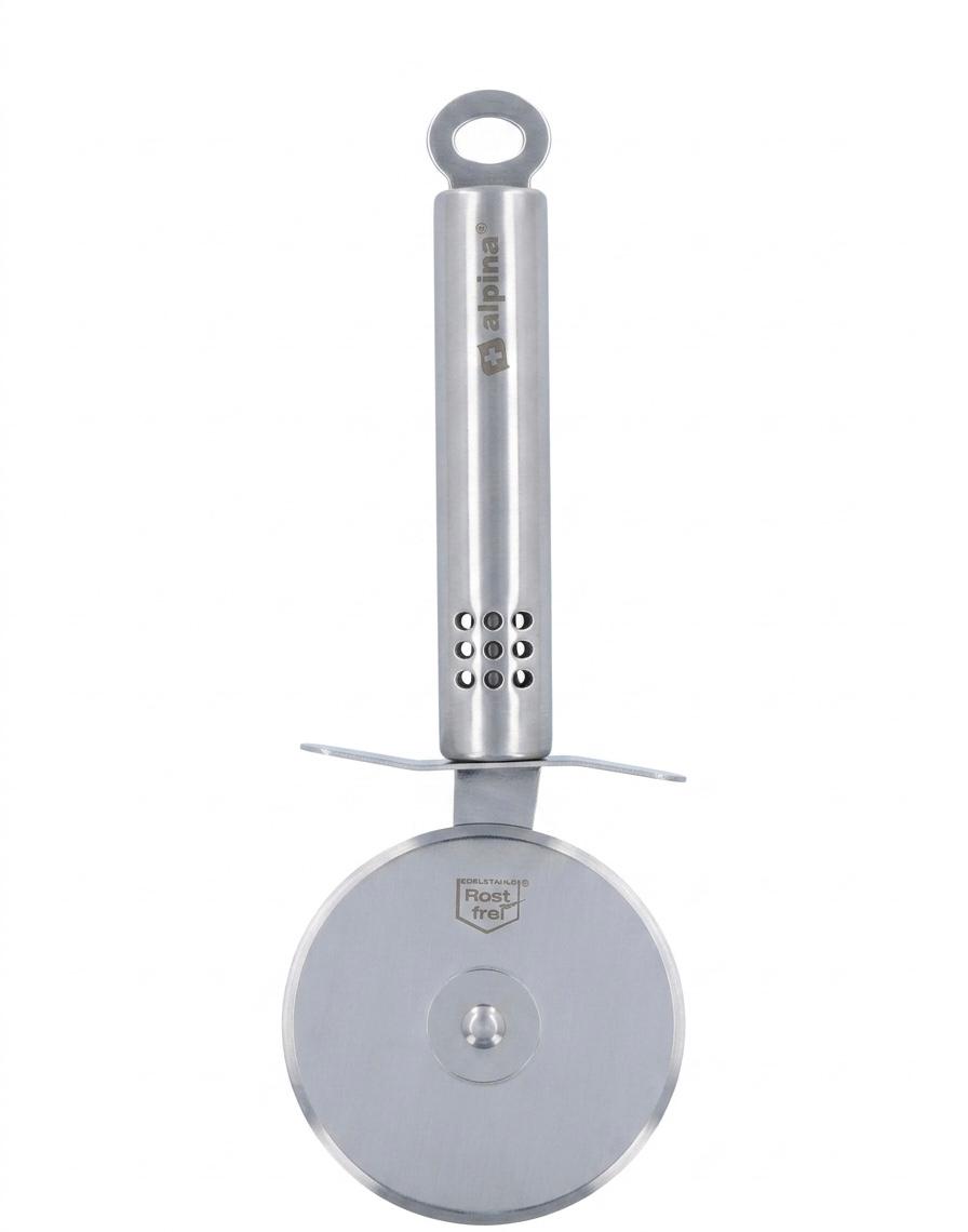 Taietor (cutit) pizza Alpina, oțel inoxidabil premium, 22 cm, mâner ergonomic cu protecție