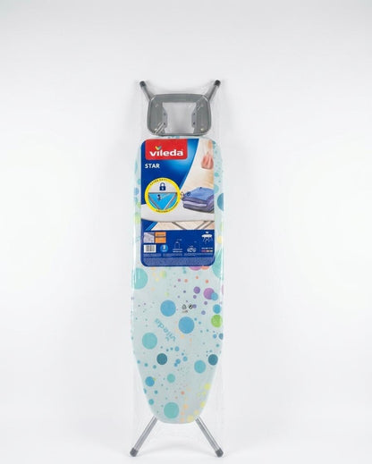 Masa de calcat Vileda star, design ergonomic cu husa bumbac, suport fier de calcat, multicolor