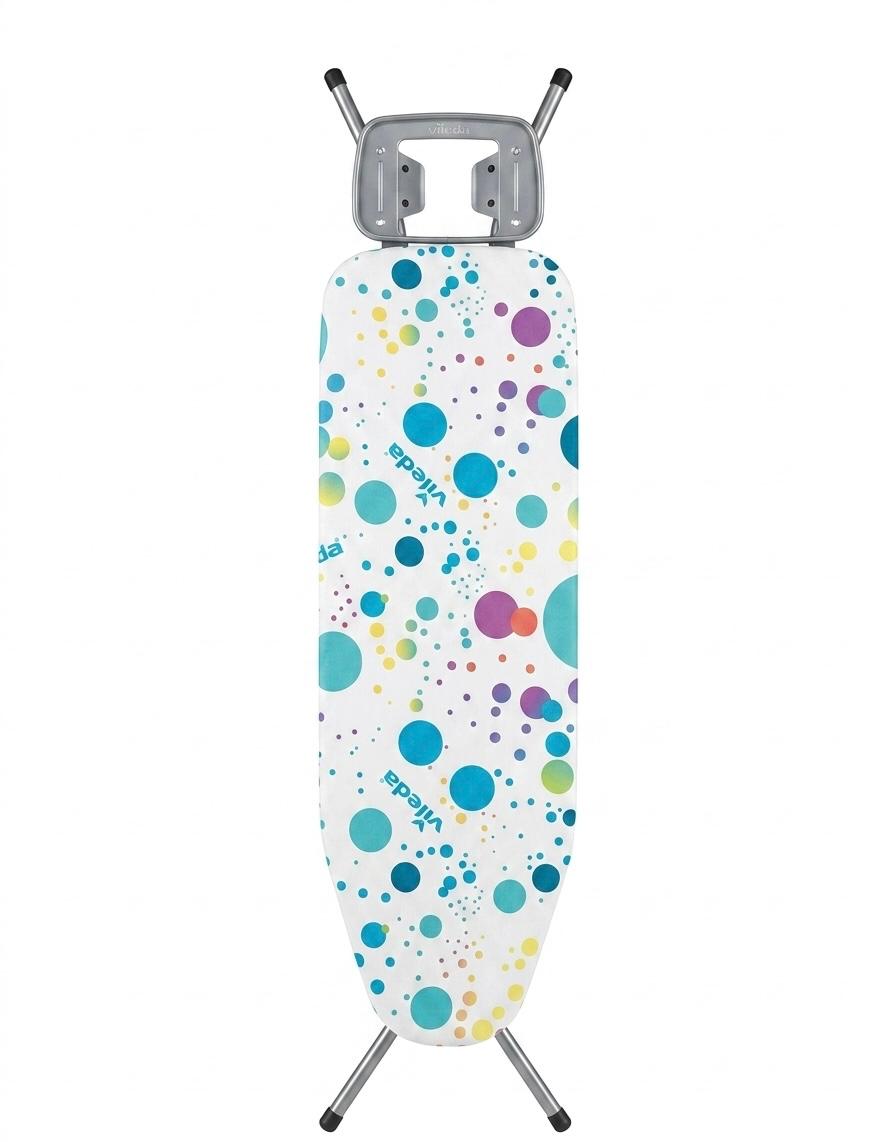 Masa de calcat Vileda star, design ergonomic cu husa bumbac, suport fier de calcat, multicolor