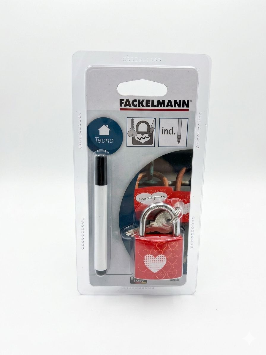 Lacatul iubirii Fackelmann - set personalizabil cu marker si 2 chei