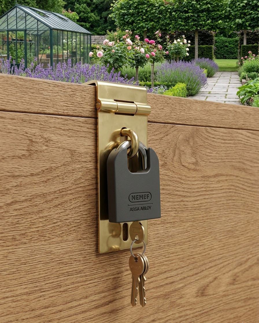 Lacat solid din otel ranforsat, alama, Nemef Assa Abloy