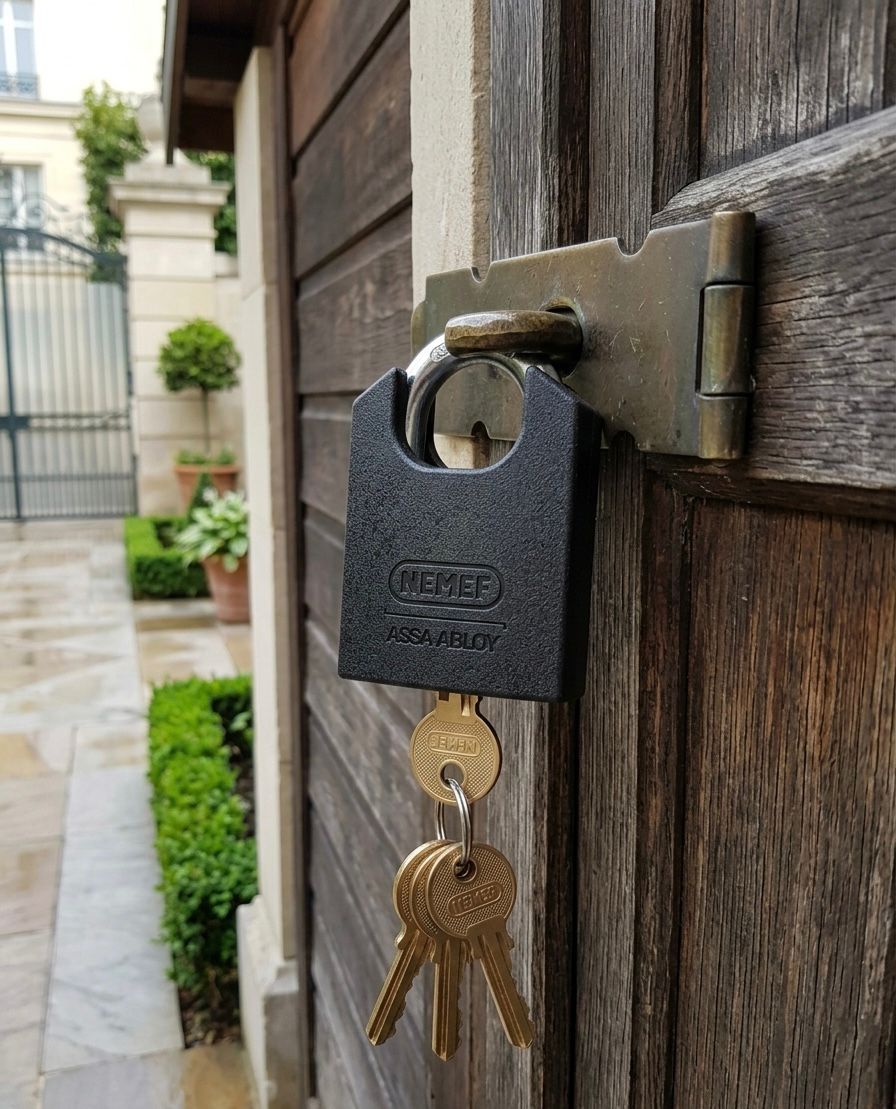 Lacat din otel ranforsat 40 mm, alama masiva Nemef Assa Abloy