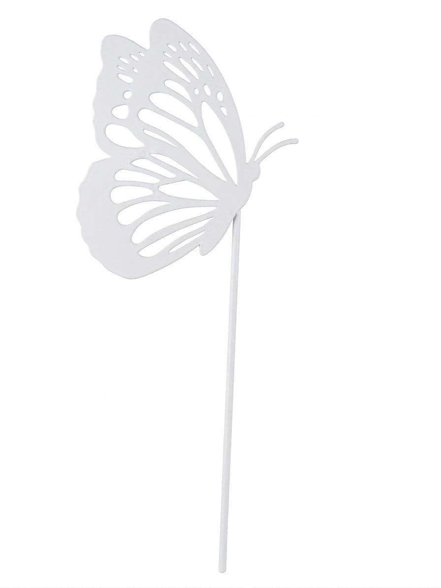 Decoratiune metalica de gradina, tip infipt in pamant, model fluture / flori in vaza, rezistenta la intemperii