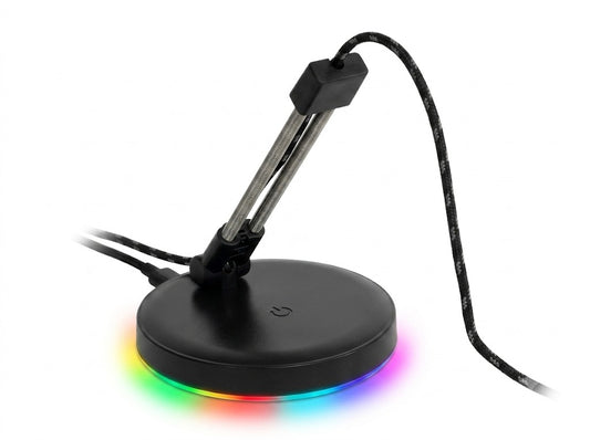 Suport cablu mouse gaming (mouse bungee) battletron, iluminare RGB LED, 7 moduri lumina, anti-alunecare, negru
