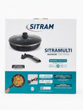 Tigaie adanca sitram sitramulti (sauteuse) cu capac de sticla, diametru 28 cm, maner detasabil thermo-rezistent, inductie