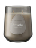 Lumanare parfumata mare in pahar de sticla „breathe” mood fragrance, 2 fitiluri, bergamota si cimbru, 600g