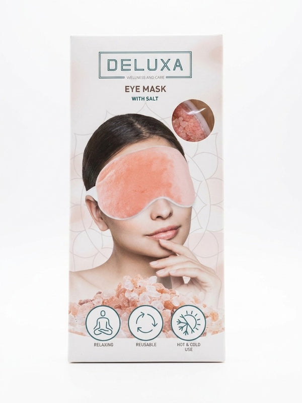 Masca de ochi terapeutica cu sare roz de Himalaya deluxa, reutilizabila, pentru terapie calda si rece, relaxare si somn