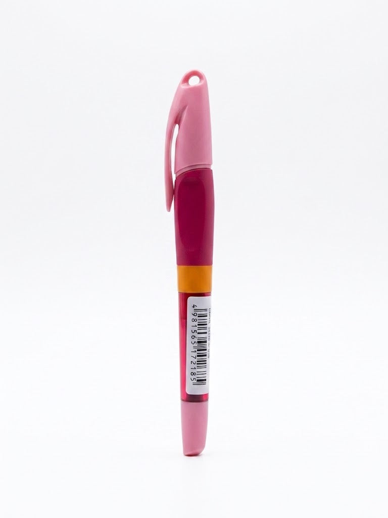 Stilou scolar Keyroad KR971259, penita cu varf iridium, grip ergonomic cauciucat, clips de prindere, roz/portocaliu