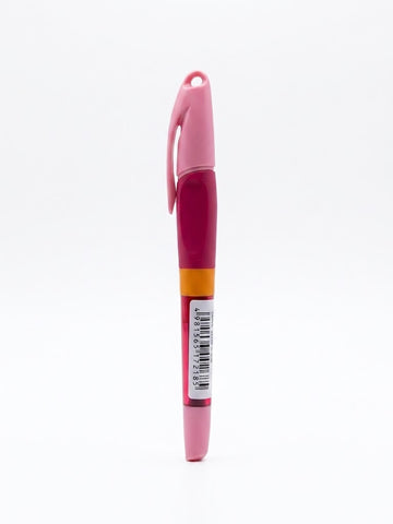 Stilou scolar Keyroad KR971259, penita cu varf iridium, grip ergonomic cauciucat, clips de prindere, roz/portocaliu