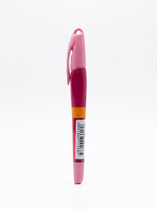 Stilou scolar Keyroad KR971259, penita cu varf iridium, grip ergonomic cauciucat, clips de prindere, roz/portocaliu