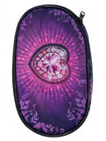Penar scolar cu lumini LED interactive PartyFun Lights DiscoPencilCase, model inima diamant, mov