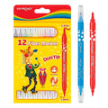 Carioca 12 culori KEYROAD Duo Washable, 2 capete, varf 2/4mm