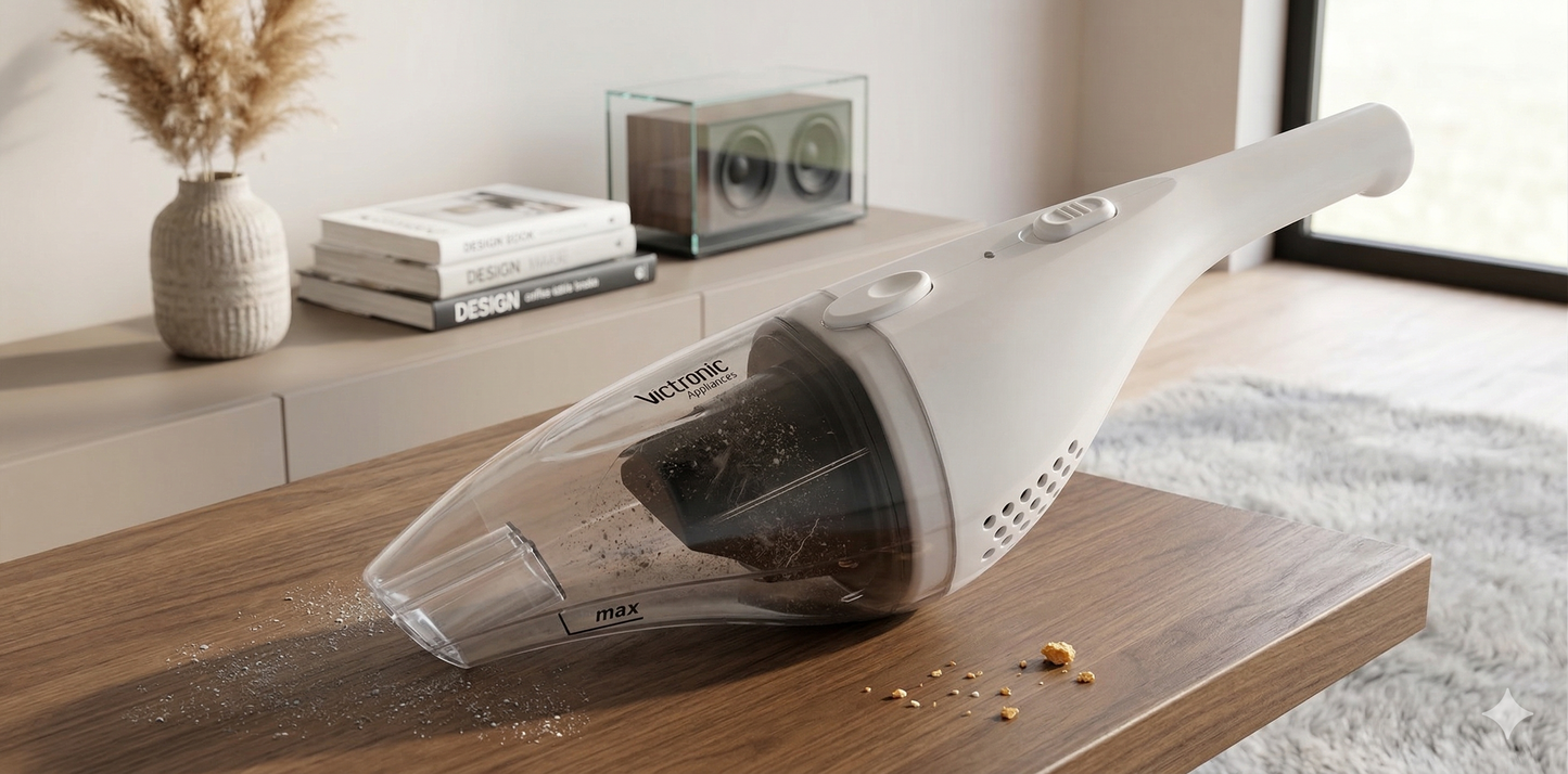 Aspirator fara cablu, cu acumulator, 45 W, autonomie max 20 min, recipient 0,20 l, filtru lavabil, Victronic, VC8291