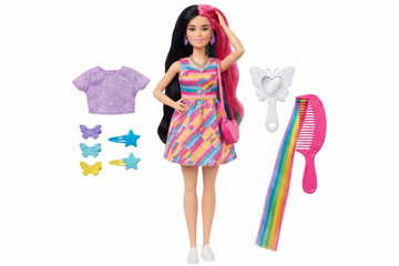 Papusa Barbie bruneta Totally Hair, Mattel