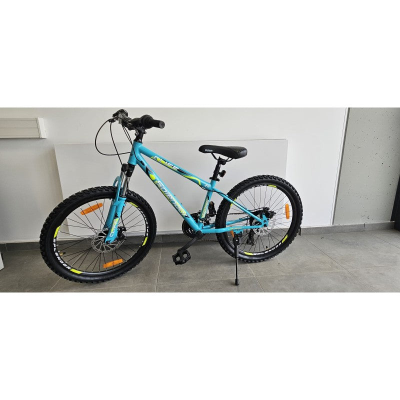 Bicicleta cu roti de 24", pentru copii cu varsta intre 9 - 12 ani, inaltime 135 - 150 cm, suspensie fata, 21 viteze Shimano, frane disc-fata/spate, Splendor CLIF24GB (albastru)
