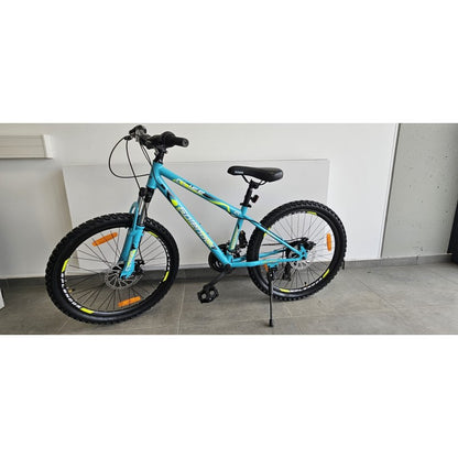 Bicicleta cu roti de 24", pentru copii cu varsta intre 9 - 12 ani, inaltime 135 - 150 cm, suspensie fata, 21 viteze Shimano, frane disc-fata/spate, Splendor CLIF24GB (albastru)
