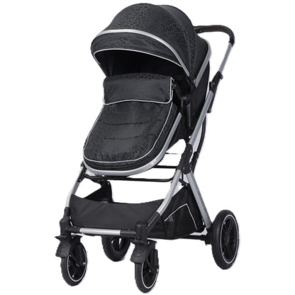 Carucior multifunctional 2 in 1, suspensii, roti EVA, maner reversibil, parasolar, Splendor SPX1GRI (gri, negru)