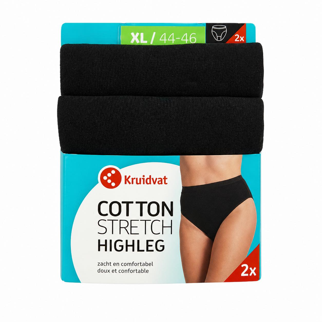 Set 2 chiloti modelatori cu talie inalta, Kruidvat Stretch Highleg, marime XL, negru