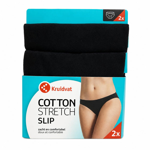 Set 2 chiloti bumbac Kruidvat Stretch Slip, negru
