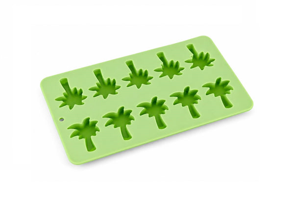 Formă de gheață silicon palmieri – tavă cuburi gheață cocktail, 10 cavități, verde
