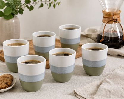 Set 6 cești cafea din ceramica 200 ml, Palermo, design minimalist