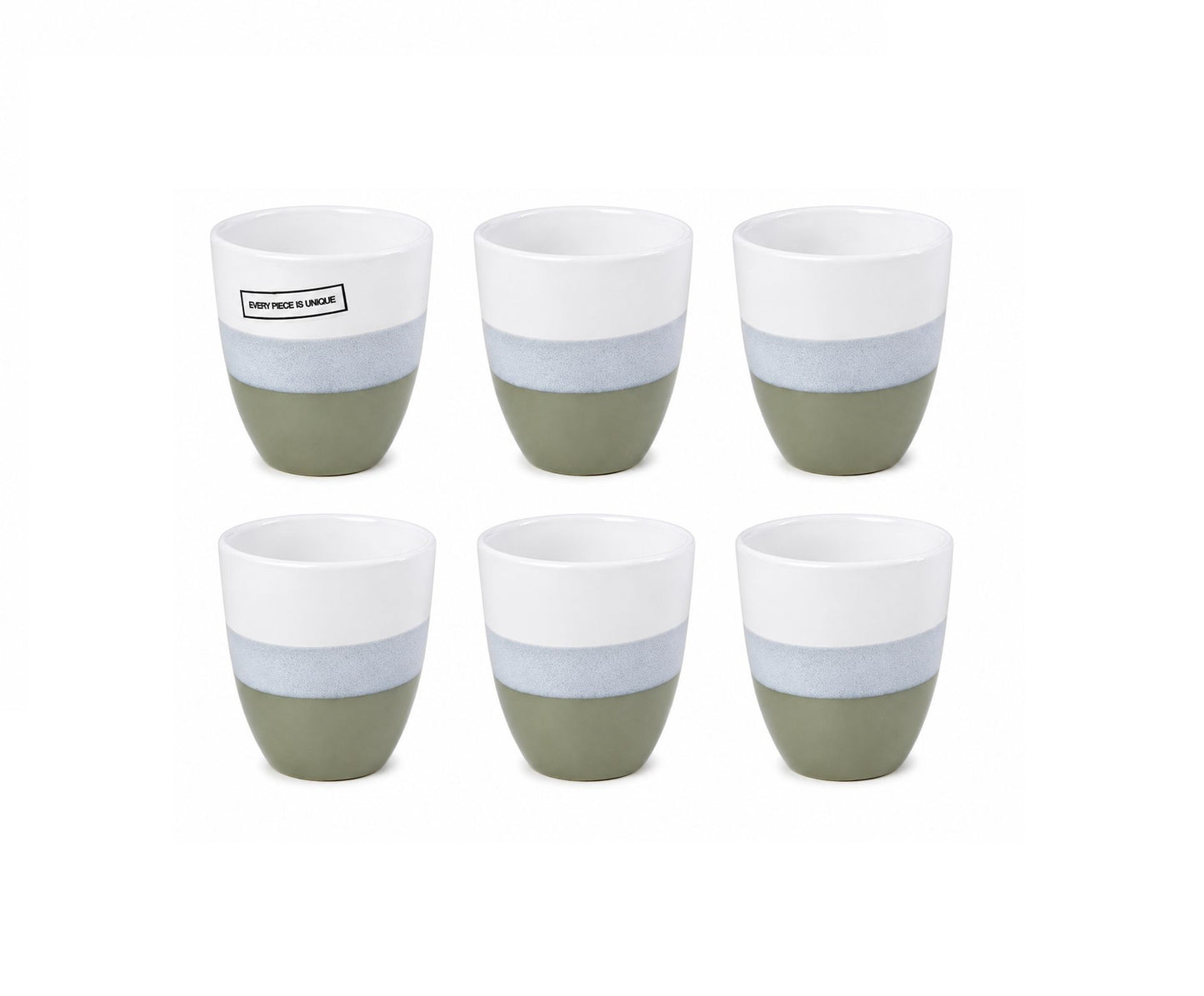 Set 6 cești cafea din ceramica 200 ml, Palermo, design minimalist