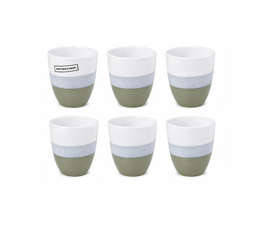 Set 6 cești cafea din ceramica 200 ml, Palermo, design minimalist