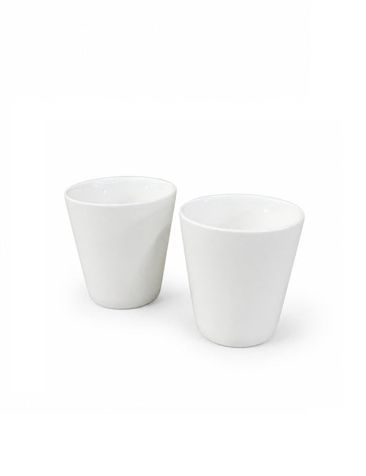 Set 2 cesti cafea din porțelan alb, 200 ml, design minimalist, Riverdale Mokken
