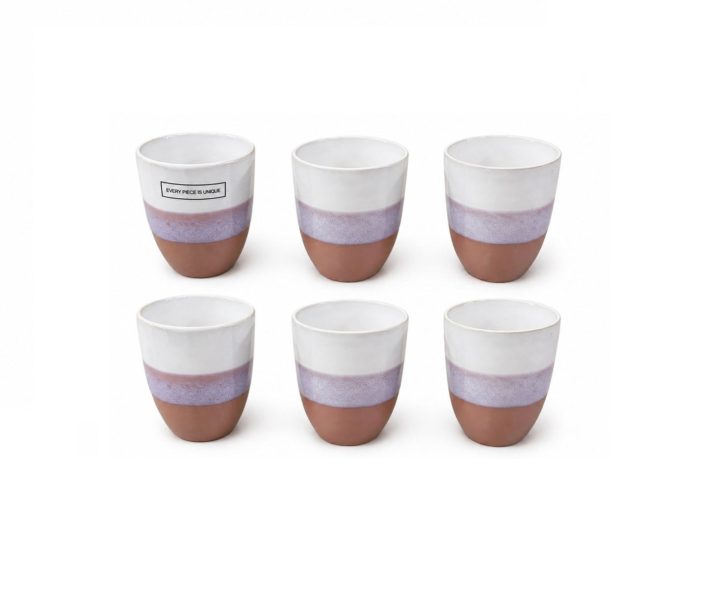 Set 6 cești cafea din ceramica 200 ml, Palermo Persic, design minimalist