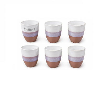 Set 6 cești cafea din ceramica 200 ml, Palermo Persic, design minimalist